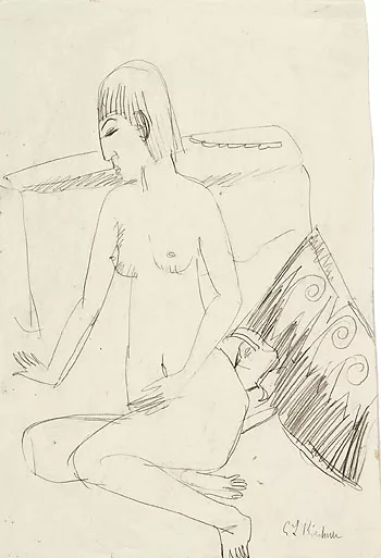 Ernst Ludwig Kirchner — Sitzender weiblicher Akt (Erna)