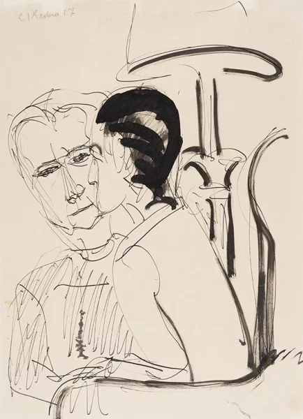 Ernst Ludwig Kirchner — Gespräch unter der Lampe