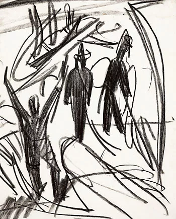 Ernst Ludwig Kirchner — Drei Männer und Boote am Strand