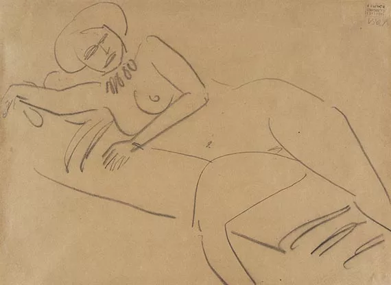 Ernst Ludwig Kirchner — Frauenakt (verso: Partie bei Dresden)