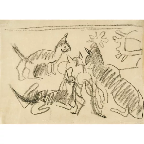 Ernst Ludwig Kirchner — "Katzenfamilie".