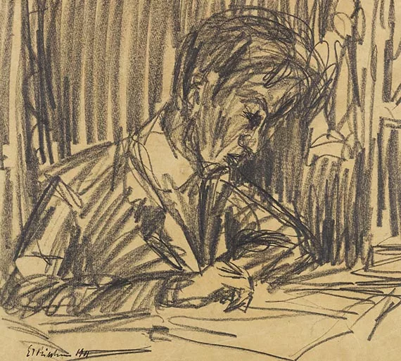 Ernst Ludwig Kirchner — Selbstbildnis, zeichnend