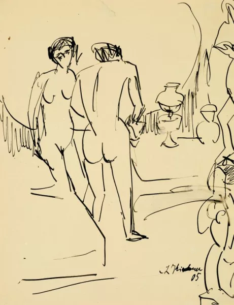 Ernst Ludwig Kirchner — Zwei Akte in Dresdner Atelier