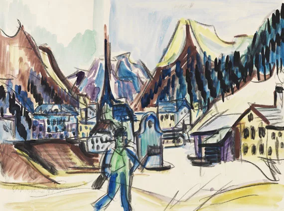 Ernst Ludwig Kirchner — Ansicht von Davos (Landschaft bei Davos im Winter)