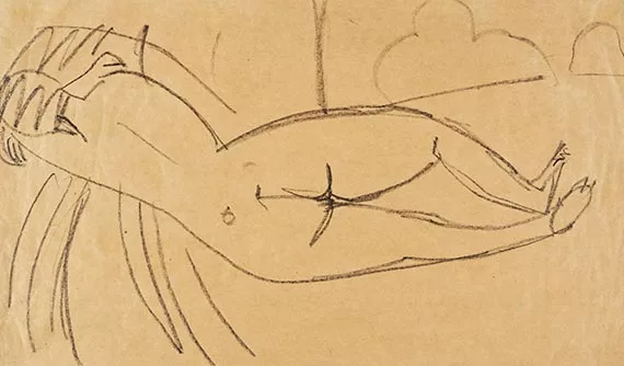 Ernst Ludwig Kirchner — Liegender Akt am Strand von Fehmarn