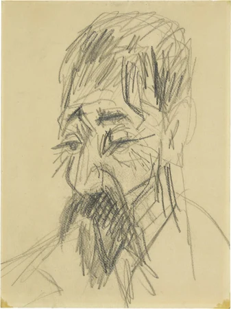 Ernst Ludwig Kirchner — Kopf eines Bauern mit Bart — Galerie Kornfeld