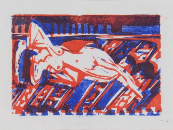 Ernst Ludwig Kirchner — Liegendes nacktes Mädchen mit Katze, ca. 1923