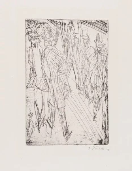 Ernst Ludwig Kirchner — Straßenszene mit Hündchen - Die Vorübergehenden