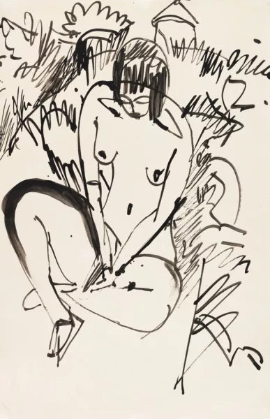 Ernst Ludwig Kirchner — Sitzende in Dünen - Fehmarn