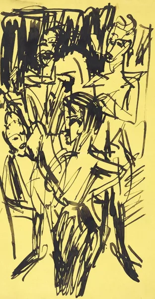 Ernst Ludwig Kirchner — Zwei Frauen und zwei Offiziere im Café