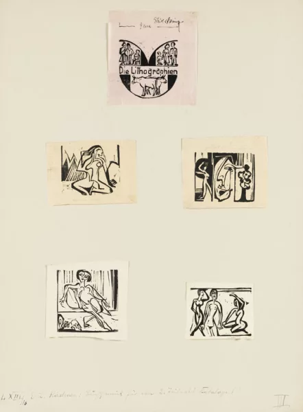 Ernst Ludwig Kirchner — 5 Blätter: Illustrationen zu Gustav Schiefler, Die Graphik Ernst Ludwig Kirchners, Band II Berlin 1931