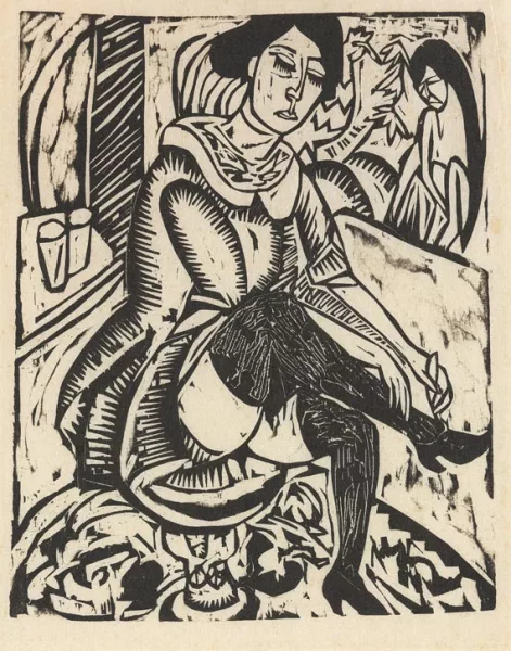 Ernst Ludwig Kirchner — Frau, Schuh zuknöpfend