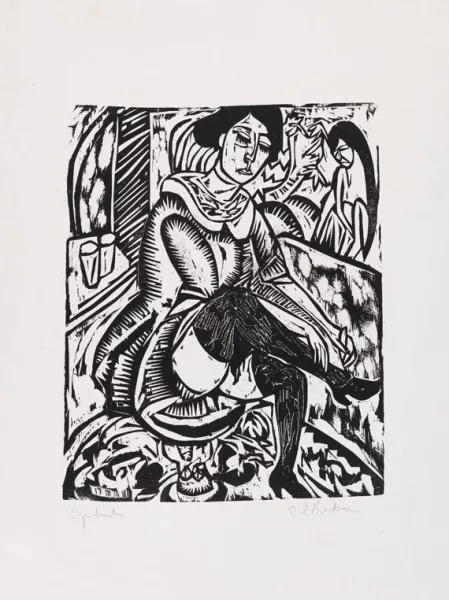 Ernst Ludwig Kirchner — Frau Schuh zuknöpfend