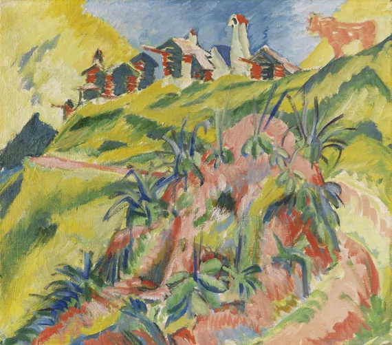 Ernst Ludwig Kirchner — Bergdorf mit rosa Kuh