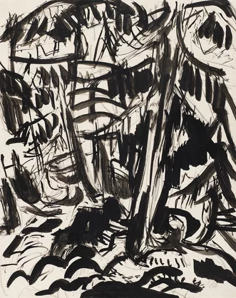 Ernst Ludwig Kirchner — Waldstück am Bach im Sertigtal