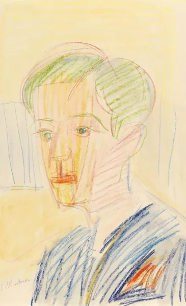 Ernst Ludwig Kirchner — Porträt eines jungen Mannes, Brustbild