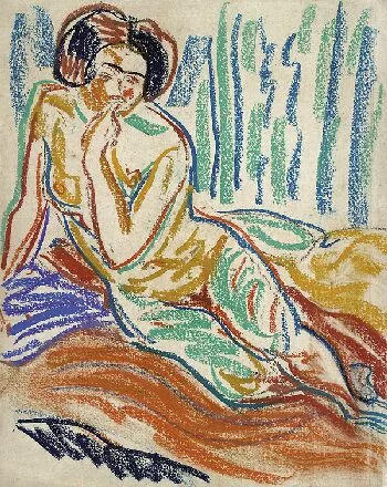 Ernst Ludwig Kirchner — Auf einem Diwan liegender weiblicher Akt
