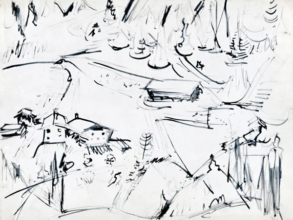 Ernst Ludwig Kirchner — Längmatte mit Blick ins Tal, 1918