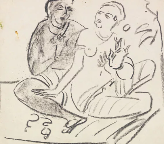 Ernst Ludwig Kirchner — Hockendes Paar (wohl nach Ajanta)