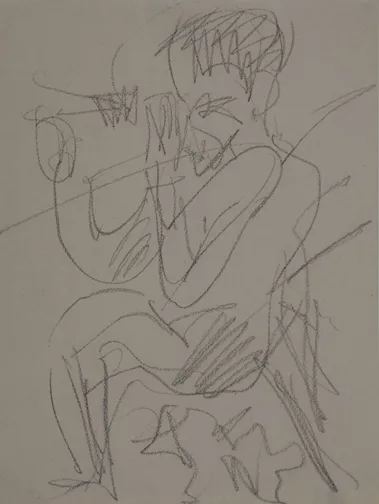 Ernst Ludwig Kirchner — Sitzender Bergsteiger mit Fernrohr, um 1919