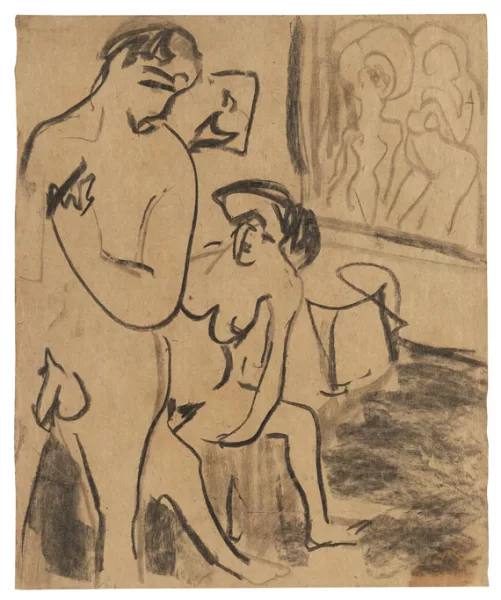 Ernst Ludwig Kirchner — Badendes Paar im Atelier