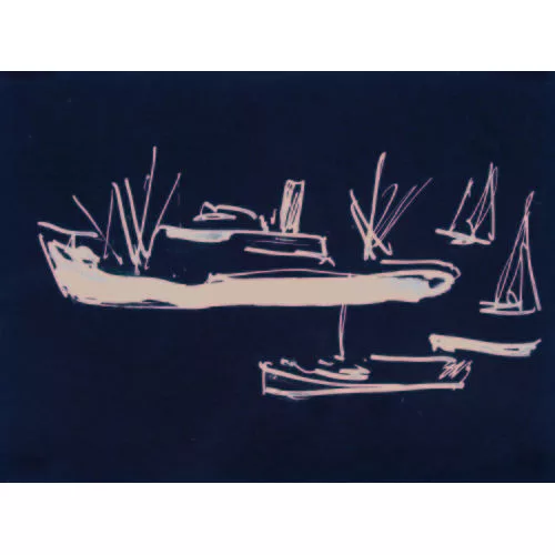 Ernst Ludwig Kirchner — Frachter und Segelboote.
