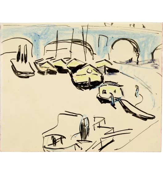 Ernst Ludwig Kirchner — Ausschiffungsplatz unterhalb der Augustusbrücke in Dresden