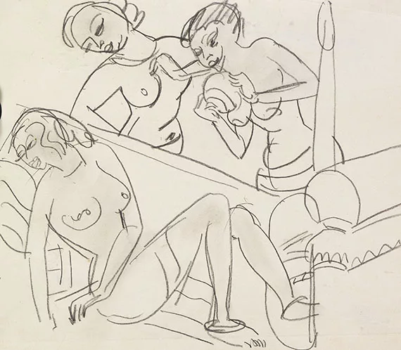 Ernst Ludwig Kirchner — Drei weibliche Figuren (nach Ajanta-Fresko)