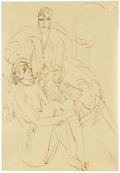 Ernst Ludwig Kirchner — Hockender Akt und sitzende Dame