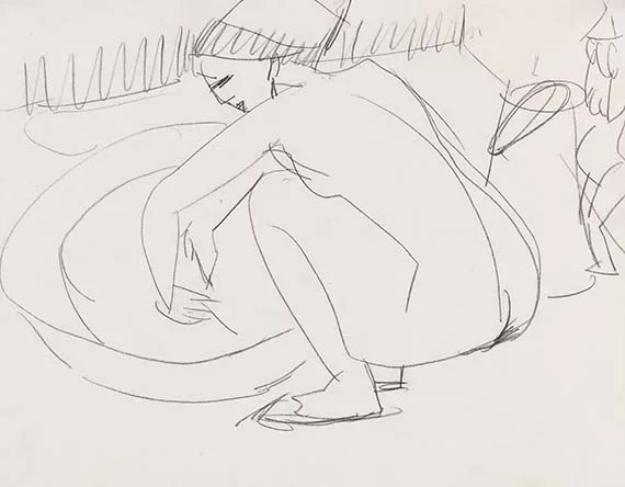 Ernst Ludwig Kirchner — Hockender Akt am Zuber