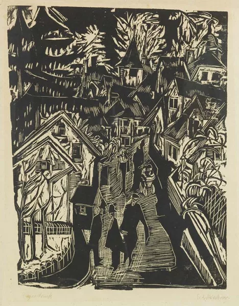 Ernst Ludwig Kirchner — Alte Gasse in Königstein (Eigendruck)