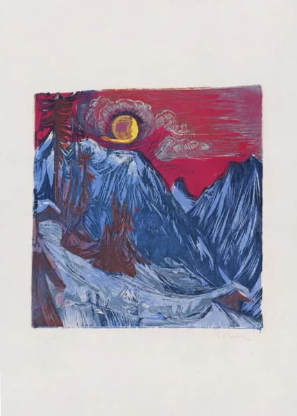 Ernst Ludwig Kirchner — Wintermondnacht – Längmatte bei Monduntergang
