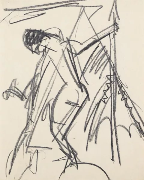 Ernst Ludwig Kirchner — Frauenakt vor einem Zelt