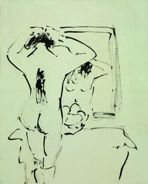 Ernst Ludwig Kirchner — Weiblicher Rückenakt vor dem Spiegel (Dodo)