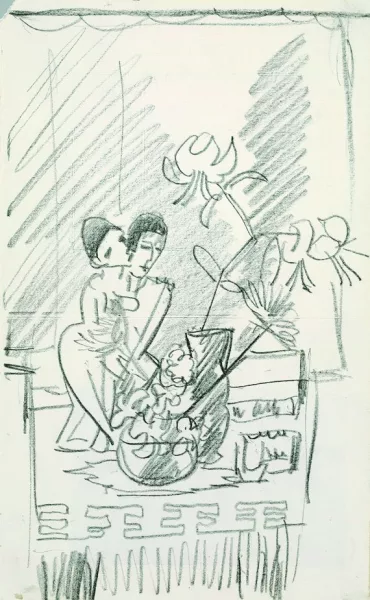 Ernst Ludwig Kirchner — Plastik und Blumen