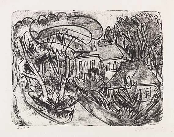Ernst Ludwig Kirchner — Garten Staberhof, Fehmarn - Herrenhaus im Park