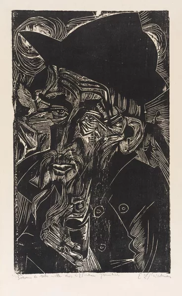 Ernst Ludwig Kirchner — Alter bärtiger Älpler in schwarzem Hut (Kaspar Cadiepolt)