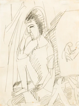 Sitzende Frau im Atelier – Erna, 1912