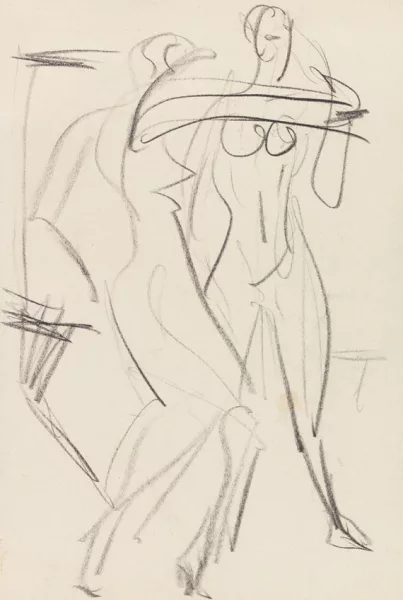 Ernst Ludwig Kirchner — Im Atelier: Zwei weibliche Akte