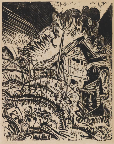 Ernst Ludwig Kirchner — Berghaus mit Gewitterwolke (Alphütte bei Gewitter)