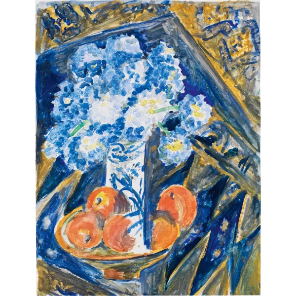 Ernst Ludwig Kirchner — Blumenstrauss in Vase mit FrÃ¼chten in Schale