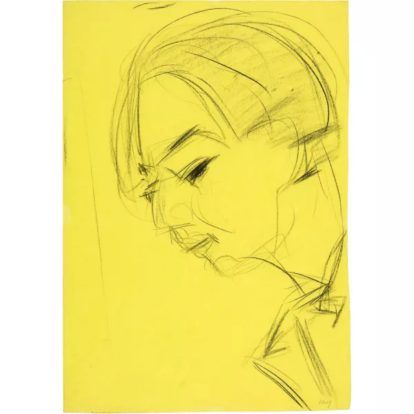 Ernst Ludwig Kirchner — Kopf eines Dichters - rückseitig: Weiblicher Akt