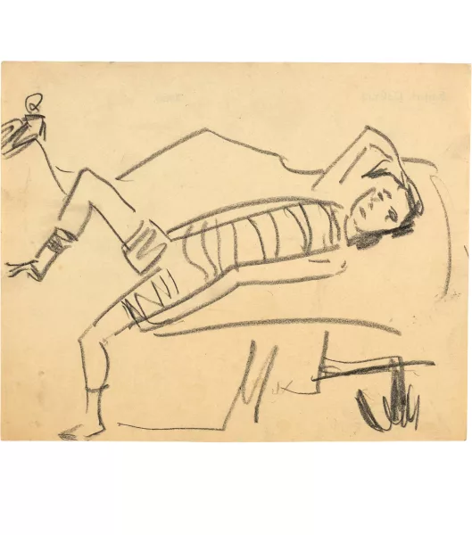 Ernst Ludwig Kirchner — Marcella rücklings auf einem Sofa liegend
