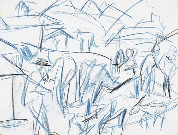 Ernst Ludwig Kirchner — Bauern und Tiere auf der Stafelalp