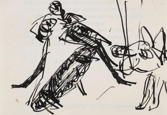 Ernst Ludwig Kirchner — Tanzpaar auf der Bühne (mit Hund)