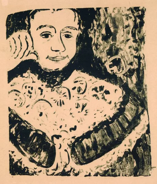 Ernst Ludwig Kirchner — Kopf im Spitzenkragen
