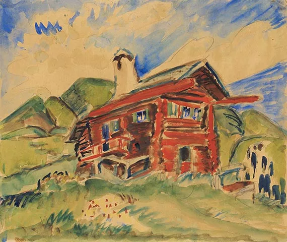 Ernst Ludwig Kirchner — Berghaus, Stafelalp (Davos) / Hütte im Wald