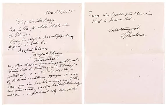 Ernst Ludwig Kirchner — Eigh. Brief m. U. an Knapp