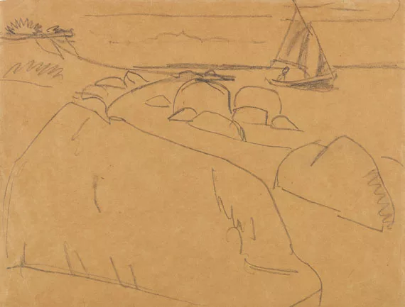 Ernst Ludwig Kirchner — Segelboot an den Steinen