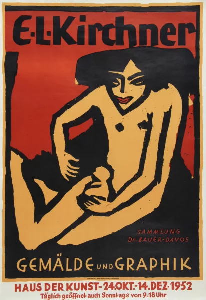 Ernst Ludwig Kirchner — Plakat. E.L. Kirchner, Gemälde und Grafik, Haus der Kunst, 24. Okt. - 14. Dez., 1952